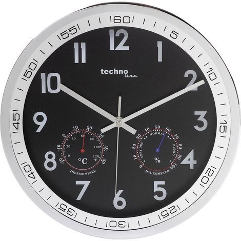 Techno Line WT 7981 Quarz Wanduhr 30 mm x 50 mm Chrom