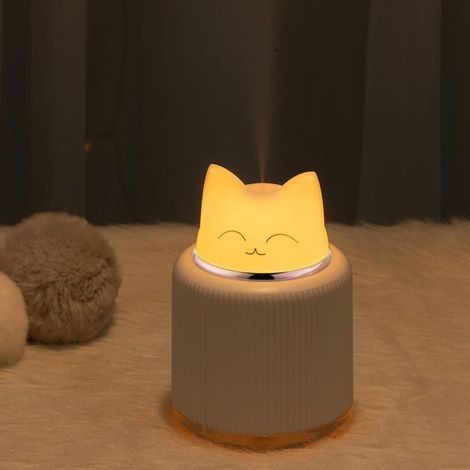 Mini humidificateur pour chat – Humidificateur de bureau personnel pour voiture, plantes, bureau, chambre (blanc) (1/5)