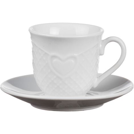 TAZZINA CAFFE CUORI C/PIATTINO 6PZ