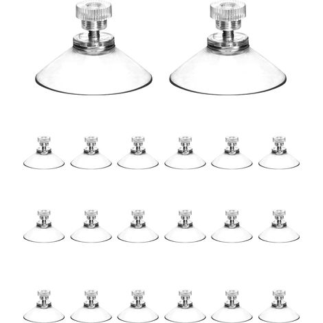 20 ventosas para ventanas y cristales, Ø 30 mm con tuerca moleteada, para tela de toldo de coche o puerta de baño (1/5)