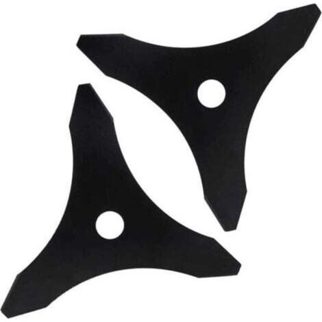 Lame de débroussailleuse universelle 3 dents en acier trempé – Compatible Stihl, Husqvarna, Echo, Mitox, Kawasaki – Lot de 2 (1/5)