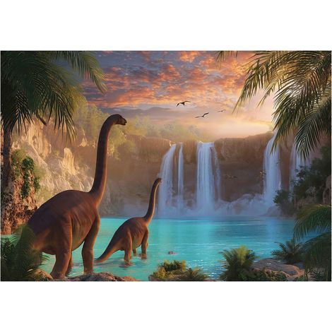 Papier peint mural dinosaures garçon enfant intissé grand format design intérieur chambre enfant pas cher 350x250 cm (1/5)