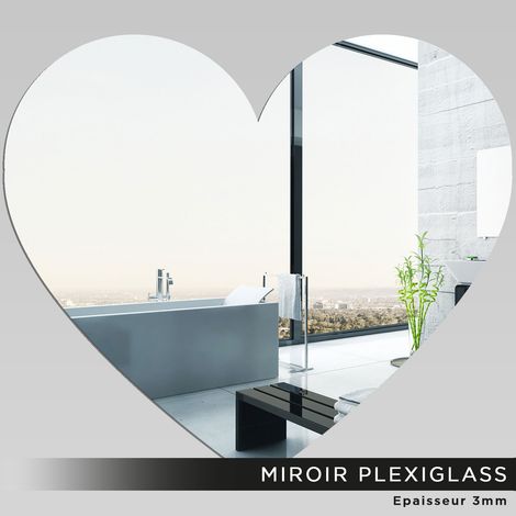Miroir Plexiglass - Coeur - 10x11 cm (1/2)