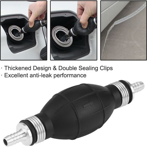 Pompe à dépression manuelle en caoutchouc pour transfert carburant, accessoire tuyau 10mm noir, 1 pièce pour moteur (1/5)