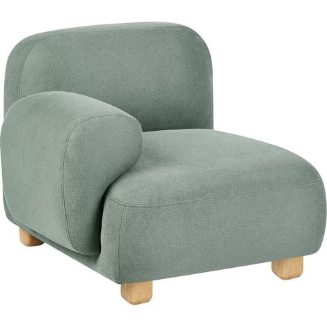 1-Seat Corner Module Section Light Green Right Hand Fabric Water-Repellent Sofa Module Wooden Legs Modern Single-Seat AMLI (1/5)