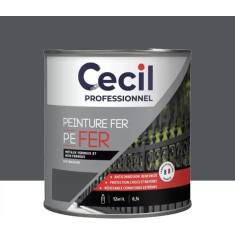 Peinture Fer Glycéro Cécil Professionnel PE FER Anthracite Brillant 0,5 L (1/2)