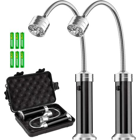Lampe pour Barbecue Lot de 2 Lumières LED de Gril BBQ avec Base magnétique Rotation à 360 Degrés Flexible Réglable pour Barbecue, Camping, Fête, Extérieur (1/5)