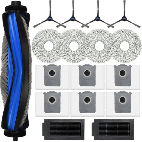 Accessoires pour Ecovacs Deebot T50 Omni/T50 Pro Omni/T50 Max Pro, JKOISL 1 brosse à rouleau principale, 6 sacs à poussière, 4 brosses latérales, 2 filtres, 4 chiffons de nettoyage, pièces de rechange (1/5)