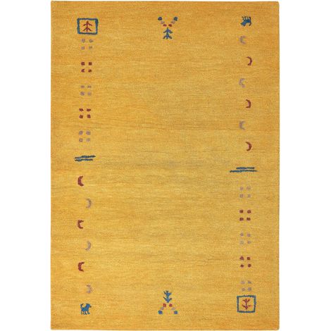 Rug AKALAN Yellow 160 x 230 cm Wool Gabbeh (1/5)