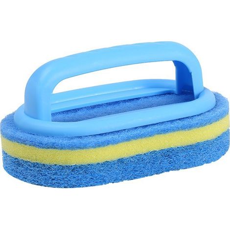 2 Reinigungsbürsten, Allzweck-Reinigungsschwammbürste mit komfortablem ergonomischem Griff für Badezimmer, Küche, Badewanne, Toilette, Wand, Boden (blau) (1/5)
