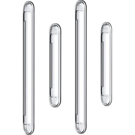 Pare-chocs en silicone transparent pour porte d'armoire, porte de voiture, tiroir, porte de douche, couvercle de toilette (2 longs et 2 courts) (1/5)