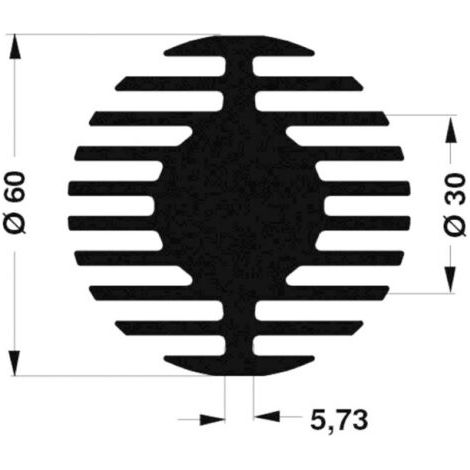Dissipateur pour LED Fischer Elektronik SK 578 50 SA 10021589 1.45 K/W (Ø x H) 60 mm x 50 mm 1 pc(s) Q66783 (1/5)