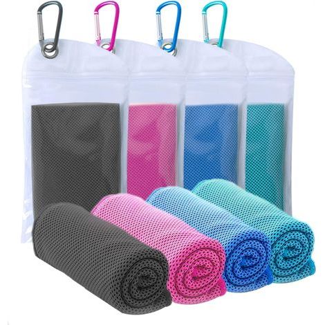 4er-Pack Kühlhandtücher (102 x 30 cm), weiche, atmungsaktive Mikrofaser-Eishandtücher für Sport, Laufen, Fitnessstudio, Training, Camping und Yoga (1/5)