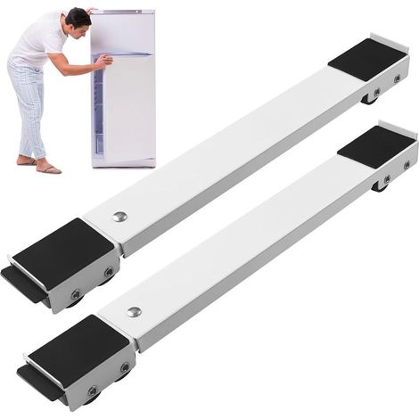Support Machine à Laver Sèche Linge, Support Frigo, Roulette Machine à Laver pour Lave Linge Réfrigérateur Sèche Linge jusqu'à 300 kg, Roulettes de Transport de Meubles avec Frein (1/5)