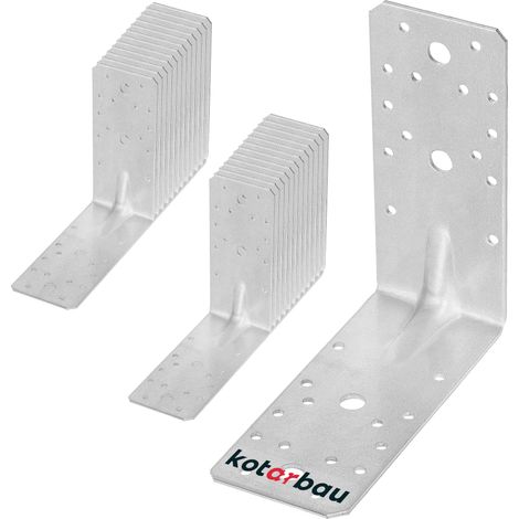 KOTARBAU® 25 Pièces Équerre De Fixation - Acier Galvanisé - 150 x 150 x 65 mm - Argent - Renfort D'Angle Métal - Équerre de Fixation Renforcée - 90 Degrés (1/5)