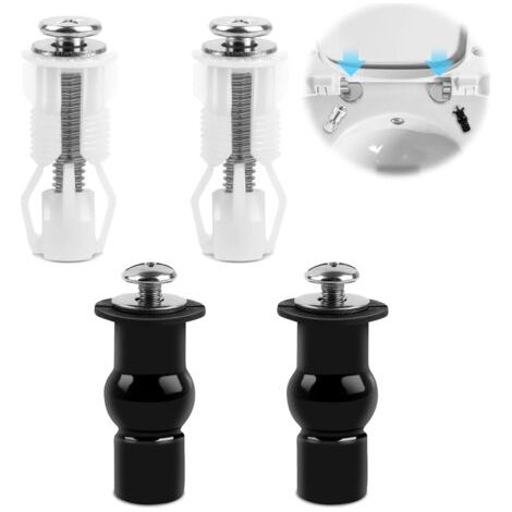 2 Paires Toilette Fixation Abattant WC Vis, Fixations WC Siège de Boulons à Expansion en Caoutchouc, Vis D'expansion pour Abattant de Toilettes, Convient à la Plupart des Toilettes (1/5)