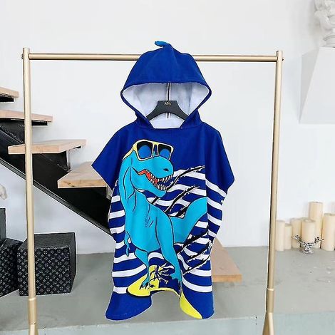 Serviette de plage à capuche dinosaure pour enfants - Séchage rapide - Paréo pour tout-petits (1/4)