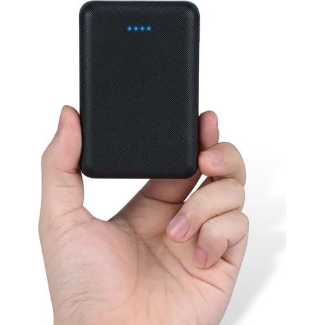 Externer Akku mit 10000 mAh, Mini-Ladegerät mit 2 USB-Anschlüssen, kompatibel mit iPhone, Samsung usw. (1/5)