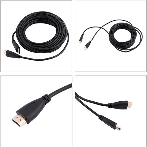 Câble HDMI 10M Mâle-Mâle Connecteur Doré 1080P pour Téléviseur LCD HDTV (1/5)