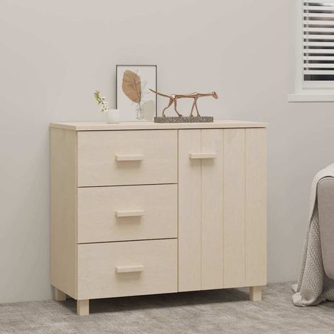 vidaXL Aparador HAMAR madera de pino maciza marrón miel 90x40x80 cm (1/5)