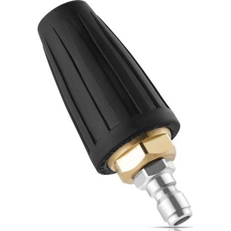 Buse Nettoyeur Haute Pression, Universelle pour Nettoyeur Haute Pression, Raccord Rapide 1/4, Tête Turbine Rotative Noire Compatible avec Tuyau Arrosage, 4000 PSI (1/5)