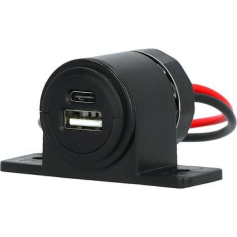Prise Pour Montage En Saillie Usb-A + Usb-C 12-24V