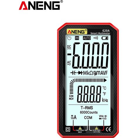 Multimètre numérique CA/CC ANENG avec écran LCD 4,7 pouces – Multimètre ultra-compact à valeur efficace vraie – Testeur multifonction à sélection automatique de gamme (1/5)