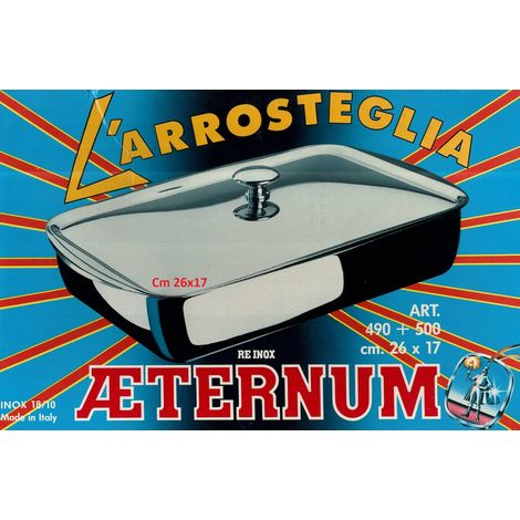 Aeternum lasagnera con coperchio 26x17 cm acciaio 18/10