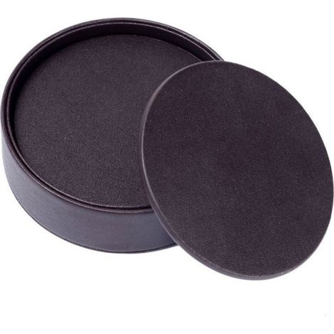 Sous-Verres - Ronds - Cuir PU - Vintage - 10 cm - Pour Table Bar Maison - Lot de 6 (1/2)