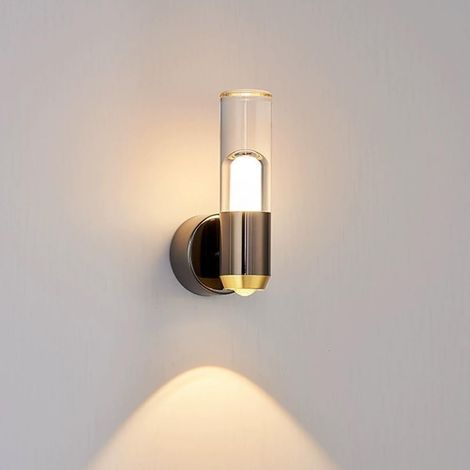 Mini Applique Murale À Tube Long, Applique De Chevet En Métal Avec Abat-jour En Acrylique, Applique Murale LED 6W - 3000K, Appliques Murales D'éclairage Décoratif Intérieur (1/5)