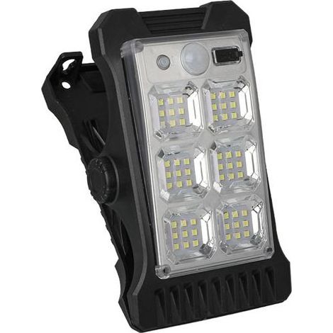 Applique Murale Solaire - Lampe Extérieure à Capteur de Mouvement - Pour Clôture ou Mur - 54 LED 6000 K - Batterie 1200 mAh - IP45 - 1 Pièce (1/5)