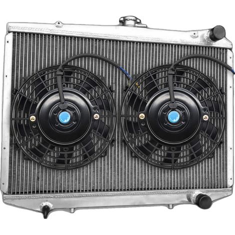 Radiador de aluminio, construcción 100% de aluminio, compatible con modelos de 1986 a 2004, incluye ventiladores compatibles, alta eficiencia de refrigeración, fácil instalación. (1/5)