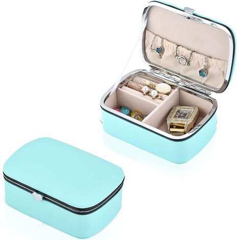Boîte à bijoux portable de voyage (Bleu),