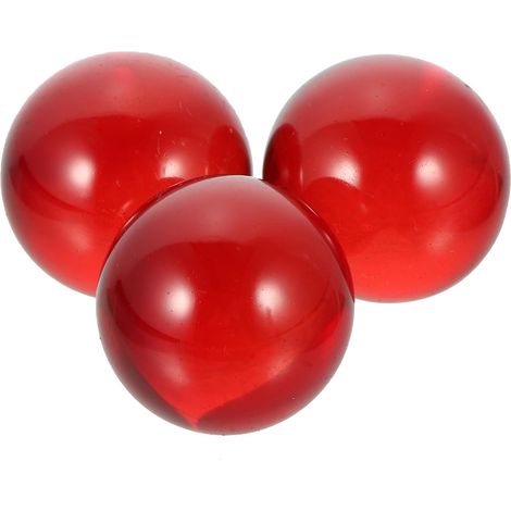 3Pcs Boules Décoratives en Verre Rouge pour Décoration de Bureau et Intérieur, Sphères en Verre Élégantes pour Table et Maison (1/5)