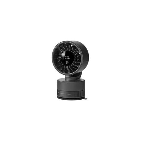 Wiederaufladbarer USB-Tischventilator, Wandventilator mit Saugnapf und LED-Anzeige, Schwarz (1/5)