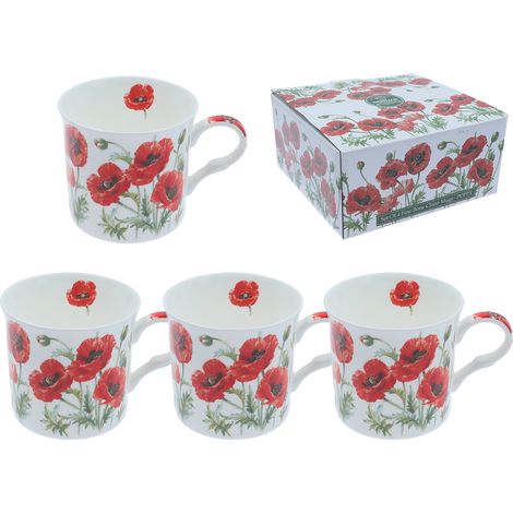 4er-Tassen-Set – Sommermohn (FBCh)