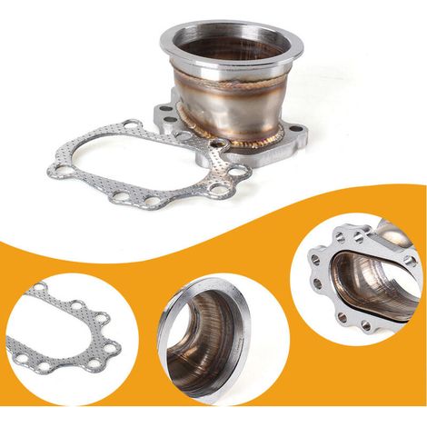 Kfz-Ersatzteile: 8-Loch-Flanschsockel für 3-Zoll-Turbolader mit Dichtung für T25/T28, eine Packung. (1/4)