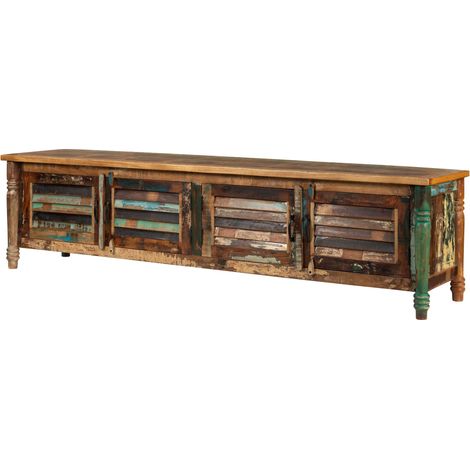 Mobile TV Legno riciclato multicolore Laccato 220x50x55 cm montato FABLE 34 (1/3)
