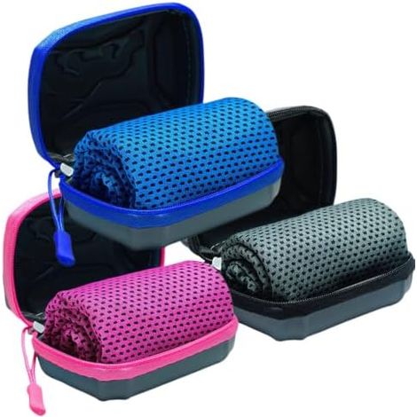 30x80cm Kühltuch avec boîte de rangement Sporthandtuch Kühlhandtuch Cool Towel pour fitness, yoga, sport, Golf, 3 pièces (1/5)