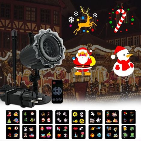 Projecteur de Noël extérieur - 16 images - Télécommande - Étanche IP44 - Minuterie - Projection HD - Pour Halloween et Noël - Éclairage décoratif (1/5)