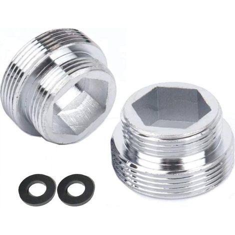 Roleader – 2er-Pack verchromte Messing-Wasserhahnadapter – Metalloberfläche – Gleichmäßiger Durchfluss – Kompatibel mit 16/18/20/22/24 mm Gewinden (1/5)