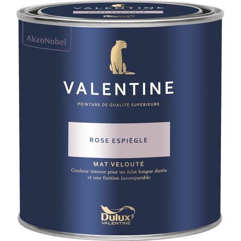Dulux Valentine Peinture intérieure de haute qualité - Valentine - Couleur intense & pouvoir couvrant élevé - Mat Velouté Rose Espiègle 0,5 L