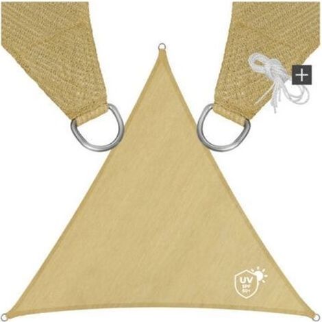 Toldo de sombra triangular, beige - 300 x 300 x 300 cm, para jardín, terraza, exterior, balcón (1/4)