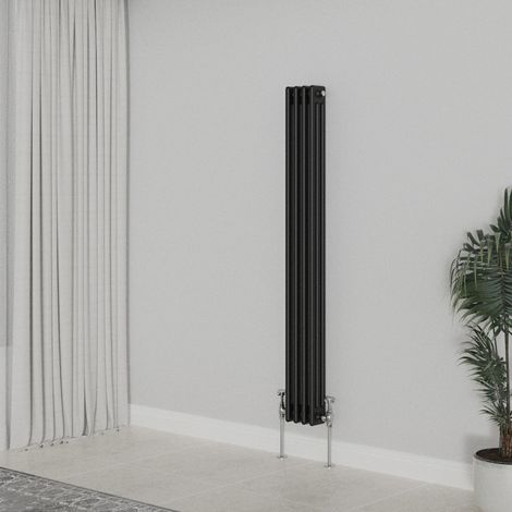 WarmeHaus Traditional Radiator Black Triple Column 1500x202mm (1/5)