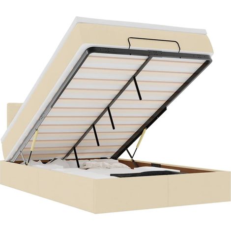 Maison Exclusive - Pouf Letto con Materasso e LED Crema 120x190cm in Tessuto