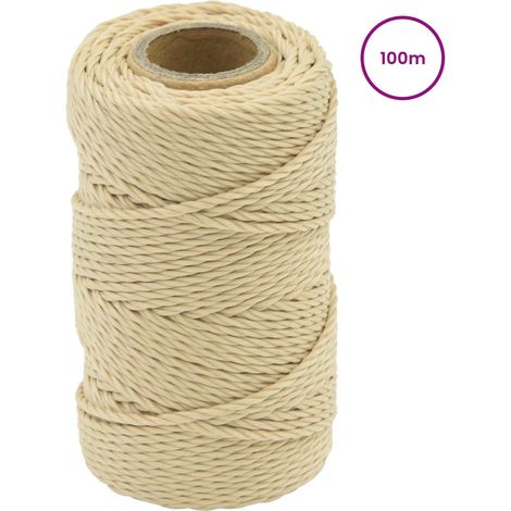 Maison Exclusive - Bootsseil 2 mm 100 m Natur (1/5)