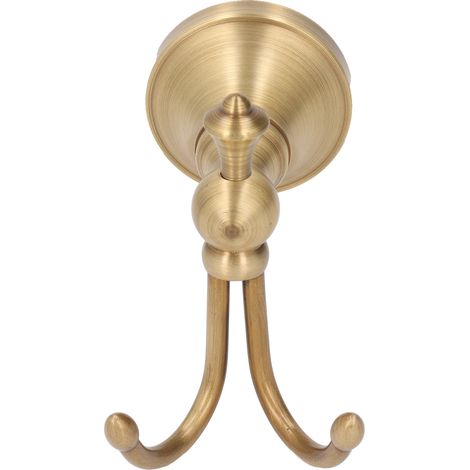 Crochets muraux vintage en cuivre et acier inoxydable, porte-serviettes et manteau, fixation robuste pour salle de bain, intérieur, lot de 2. (1/5)