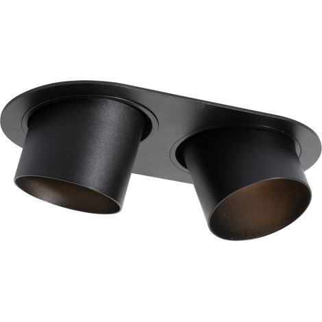 Round Recessed Spotlight Black GU10 70mm Tiltable 2-Light - Installa (1/4)