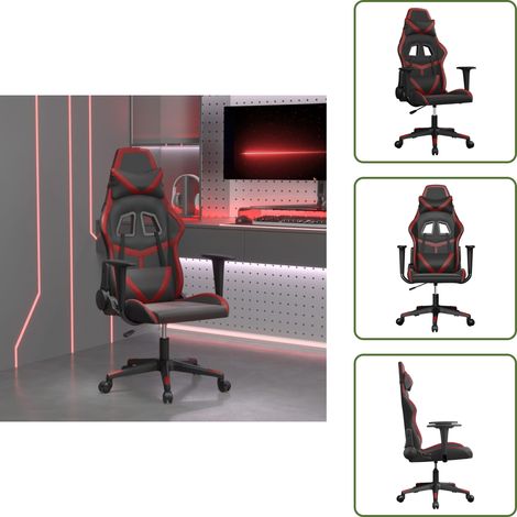 Sedia gaming nero e rosso - vidaXL Sedia Gaming Nero e Rosso Vino in Similpelle -