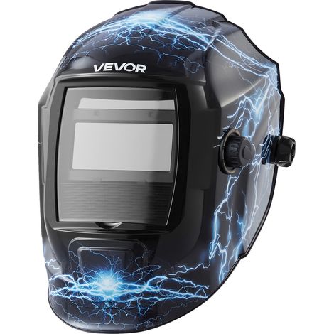 Casco de soldadura VEVOR, auto tonalidad 4/5-9/9-13, visera de 100x59,4 mm, 4 sensores, TIG, MIG, ARC, esmerilado, corte, 93x43 mm-b, Blue Flash (1/2)